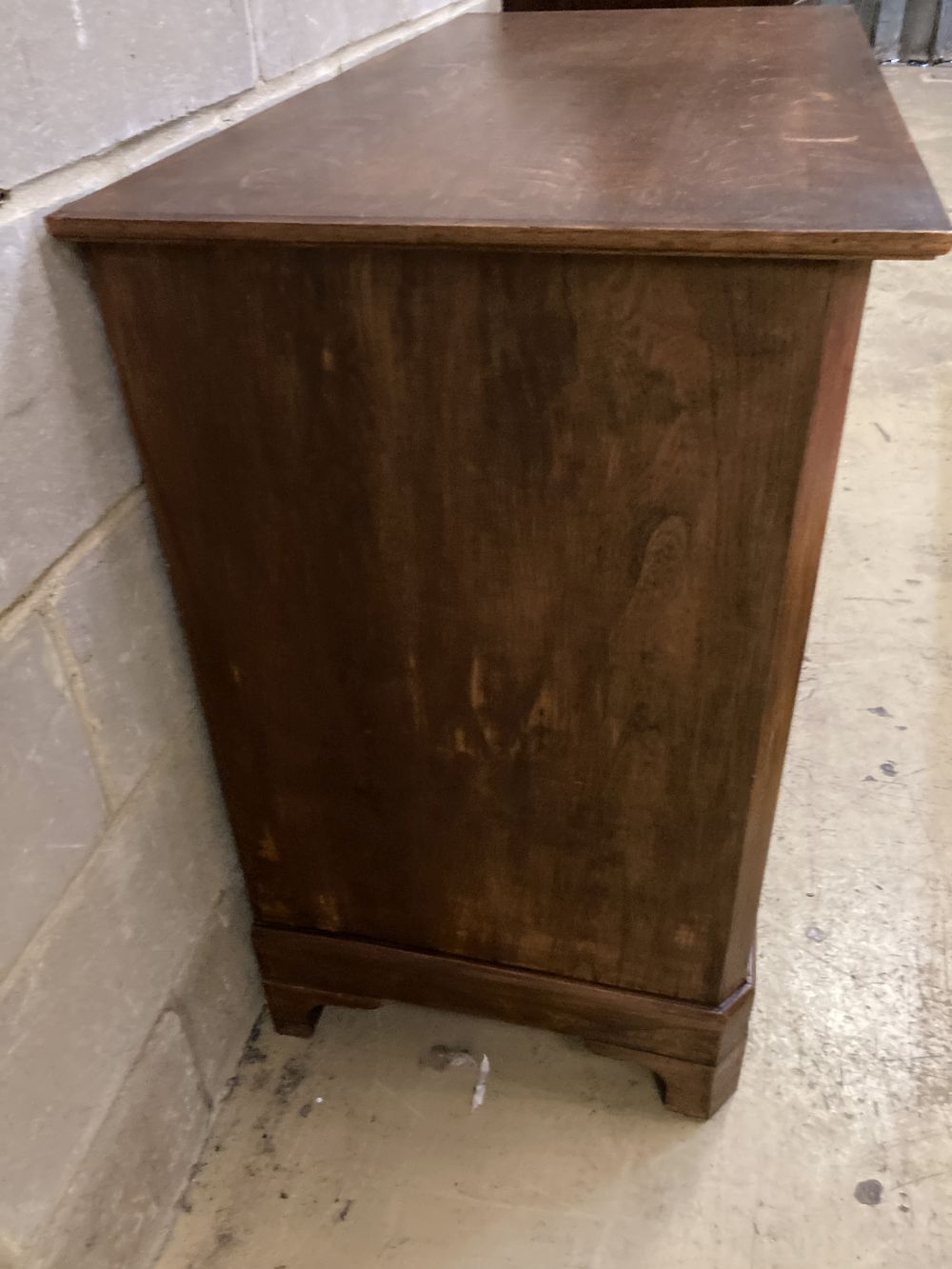 A 19th century Continental oak and fruitwood chest, width 110cm, depth 53cm, height 90cm